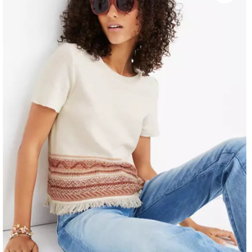 Madewell Fringed Medina Sweater Tee